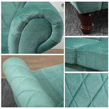 homcom Divano 2 Posti in Legno e Velluto Verde, Spessa Imbottitura, Design Vintage rétro, 148 x 72 x 76cm