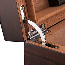 YHNJI Humidor Cigar Box, Accessori Sigaro con Legno di Cedro Impiallacciatura Visual Cigar Scatole Trasparente Vernice Humidor