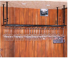 FGDSA Scaffali in Ferro Appeso a mensola per Bicchieri da Vino a soffitto per Bar, portaoggetti in Vetro sospeso (Colore: Bronzo, Dimensioni: 30 * 60 cm)