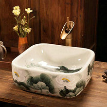 Jgophu - Lavabo in porcellana a forma di loto, dipinto a mano