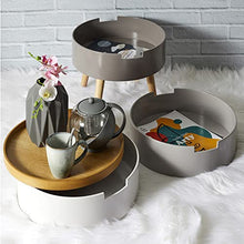 HOME DECO Factory Comodino, Polyester, Grigio, 38 x 55 x 38 cm