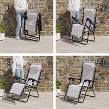 Sdraio da Giardino Sdraio Pieghevole Sedia Sdraio Zero Gravity Bianco 165x65x113 cm
