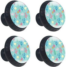 Rosa blu Coral Seaweed Shells Green Pomelli per Porta Set di 4 Pomelli per Mobili Manopole per Cassetti Cucina Armadio Vetro