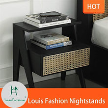 Moda Comodini casa Moderna Semplice Classico Originale Design Camera da Letto Rattan Cera Bianca Legno Bagagli a Doppio Strato (Color : S1)