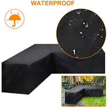 HTLLT Set da Pranzo per Patio A Forma di L Coperture per Mobili da Giardino Antivento Antipolvere con Custodia per Protezione Solare O Spostamento