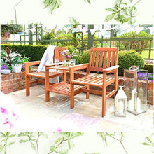 Alfresco Living - Sedia da giardino in legno duro, con tavolo e sedia