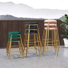 Sgabello In Velluto Morbido Con Piedi In Ferro E Poggiapiedi In Ferro, Può Essere Utilizzato A Colazione, Pub, Contatore, Cucina E Sgabello Per La Casa - Nessun Backchair - Nero ( Size : 65cm )