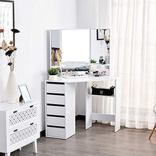 Armadietto di immagazzinaggio cosmetici cassetti specchio con tre camere da letto comò,White