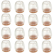 LilyJudy - Coprigambe in silicone per sedie e gambe rotonde da 25 a 29 mm (trasparente+marrone)