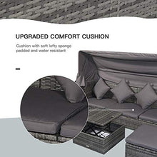 Set Salotto da Giardino Divano 2 Poltrone e Tavolino in Rattan Grigio