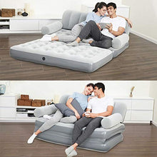 Poltrona Divano Letto 2 posti Gonfiabile Grigio con Pompa elettrica Sofa Relax per Giardino Piscina Campeggio Comoda e Resistente Uso Interno ed Esterno