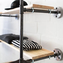 Various Armadio in design industriale – Appendiabiti aperto per camera da letto e guardaroba da parete nel corridoio, nero, robusto metallo