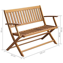 vidaXL Panca da Giardino con Cuscino 120 cm in Massello di Acacia