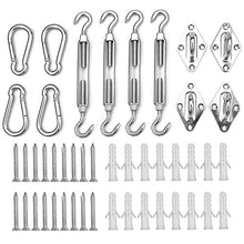 Gwolf Kit di Fissaggio per Tende da Sole, Set di Accessori per Tende da Sole, Kit di Fissaggio per Tende da Vela, Kit di Accessori per Vela da Vela per Tende da Sole in Acciaio Inossidabile 80 Pezzi
