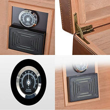 YUMO Humidor per sigari per ca. Sigari 50-70, Marrone, con igrometro e umidificatore Set di umidificatori per sigari Custodia per sigari