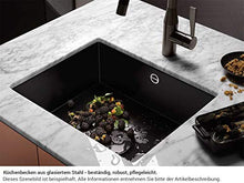Dornbracht 38400002 - Lavabo da cucina in acciaio smaltato, colore: Nero lucido