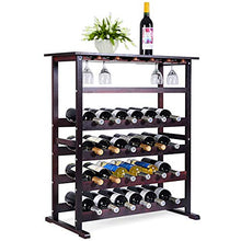 Goplus Portabottiglie Cantinetta Scaffale per Vino Portavino in Legno da 24 Bottiglie 80x41x90,5cm