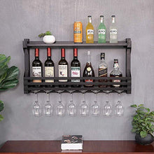 ACUIPP Portabottiglie in metallo a parete | Portabottiglie e portabicchieri da vino | Portabicchieri da appendere | Perfect Home Kitchen Decor Dfvv,Nero,60 * 11 * 43cm