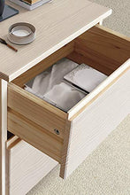 Venprodin Comodino con due cassetti in legno massiccio, colore bianco, 44 x 52 x 32 cm