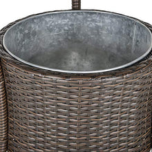 Outsunny Set 5 Pezzi Tavolino con 4 Sedie da Giardino Alte in Rattan Sintetico con Secchiello per Ghiaccio, Marrone