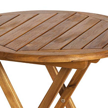 Deliano - Set da balcone Kreta, in acacia con cuscini, pieghevole, 2 sedie e 1 tavolo rotondo