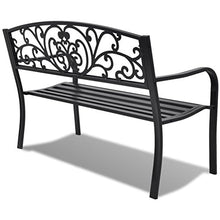 Tuduo - Panchina da giardino in ghisa, colore: nero, 127 x 60 x 85 cm