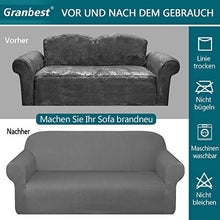 Granbest Copridivano Elasticizzato Fodere per Divano Spessa, Fodera Divano Jacquard per Soggiorno Protezione per Mobili (3 Posti, Grigio Chiaro)