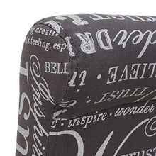 Mendler Sgabello HWC-C33 Lounge Legno Tessuto - Grigio con Scritte Piedi Scuri