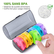 Sukuos, portapillole settimanale per 7 giorni, AM PM (due volte al giorno), con design a prova di umidità, per borsa e tasche (arcobaleno)