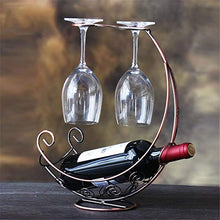 MOMIN Portabottiglie Supporto per Bicchiere da Vino in Ferro battuto con Forma di Vetro. Confezione da 2 Pezzi