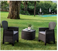 TOMAINO Salotto da Giardino in plastica Simil Rattan 2 poltrone e 1 tavolino