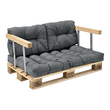 [en.casa] Cuscini per Divano Palette Euro mobili DIY Cuscini Divano per Palette per Dentro Ideale per Salotto Giardino d´Inverno 1 x Cuscino per Il Sedile e 2 x Cuscino per Schienale Grigio