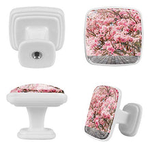 Fiore rosa ciliegia 4 PCS Pomelli per Porta, Pomolo per Mobile, Pomelli per Mobili con Viti, Maniglia per Armadietto, Pomelli per Porta, Pomelli per Cassetti per Porta, Armadio, Cassetto e Credenza
