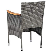 FAMIROSA Set Mobili da Pranzo da Giardino 5 pz Grigio Polyrattan Acacia-8327