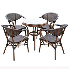 Set di Mobili da Giardino per Esterni, Set di Combinazioni di Sedie in Rattan in Mesh Textilene 5 Pezzi con Tavolino in Vetro Mobili da Conversazione in Vimini da Giardino per Tutte Le Stagioni