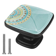 Ornamenti rotondi etnici colorati Pomelli per Porta Set di 4 Pomelli per Mobili Manopole per Cassetti Cucina Armadio Vetro
