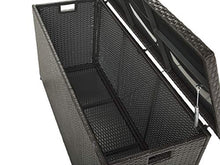 Beliani Scatola per Cuscini Marrone Rattan Sintetico Coperchio 126 x 46 cm 290 L Modena