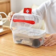MYHZH First Aid Kit Box, Storage Box Organizzatore 2 Strati con Storage Case Kit Compartimenti Famiglia di Emergenza