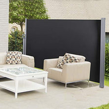 Omabeta Tenda Laterale Espandibile Parete Laterale Giardino Tenda Tenda Laterale Multifunzionale Design Telescopico per Esterno(Black)