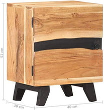Comodino Comodini Laterale Tavolino for Camera 40x30x51 cm Solido Legno di Acacia Hyococ