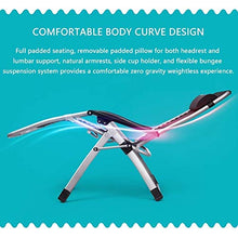 Hfyg Lettino Prendisole Comodo Lettino reclinabile a gravità Zero, Sedia Pieghevole Pieghevole per Esterno, poltroncina da Spiaggia, reclinabile, da Ufficio, con Cuscini Chaise Longue (Color : Black)