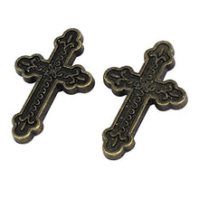 Cassettiera 60 x 39 x 13 mm stile retrò a forma di croce, maniglie a bottone, 6 pezzi