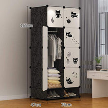 WCY Armadio Portatile Cartoni Animati Armadio Armadio di stoccaggio modulare Fai da Te Organizer Robusto e Sicuro (2 Stili) Armadio Combinato (Dimensioni: 111x47x111cm) yqaae (Size : 76x47x165cm)