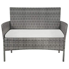 vidaXL Panchina da Giardino in Polyrattan Grigio con Cuscino Panca per Esterni