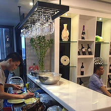 JHGJBJ Vino Rack Metallo Appeso, Ferro Battuto Titolare Calice Soffitto Appeso Regolabile in Altezza, con Serbatoio Bottiglia (Size : 60x30cm)