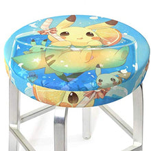 Pikachu - Coprisgabello rotondo per sedia da bar, lavabile, elastico, per sgabelli rotondi da 35,6 cm