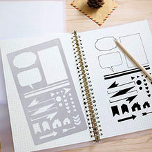 Fgyhty Kit Set Lettera / 4PCS Craft Stencil trasparenza d'indirizzamento Righelli Guida Modelli Diario Scrittura a Mano Busta Multi-Uso