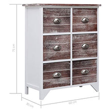 Armadietto con 6 Cassetti Marrone 60x30x75cm Legno di Paulownia