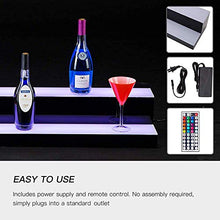 Wygwlg Espositore per Bottiglie di liquore Illuminato a LED, ripiano per Bottiglie Illuminato a 2 gradini, per Ripiani per Bevande da Bar da casa,Long19.6in/50cm