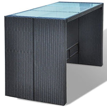 vidaXL Set da Bar 13 pz in Polyrattan Nero da Esterno Tavolo e Sedie Giardino